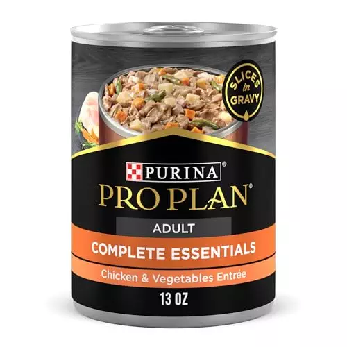 Pro Plan High Protein Wet Dog Food – Chicken & Vegetable Entrée – (12) 13oz Cans