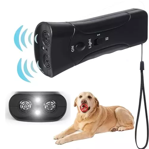 Dog Bark Deterrent Devices，Dog Barking Controller，Ultrasonic Anti-Bark Training Device，Pet Training Aid Tool,Three Modes，Dual Sensors, Dual LED Lights