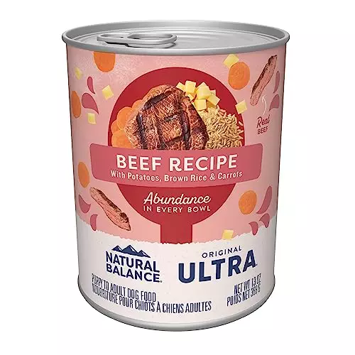 Natural Balance Ultra Premium Wet Dog Food, Beef Formula with Potatoes, Carrots & Brown Rice, 13 Ounce Can (Pack of 12)