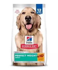 Hill’s Science Diet Perfect Weight, Adult 1-6, Weight Management Support, Dry Dog Food, Chicken Recipe, 12 lb Bag