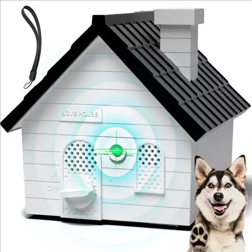 JIIANERY Bark Box, Ultrasonic Dog Bark Deterrent Devices, Anti-Barking Device for Dogs, 50 Ft. Dog Barking Stopper Indoor Outdoor for Dogs Training & Behavior Aids, Black, White