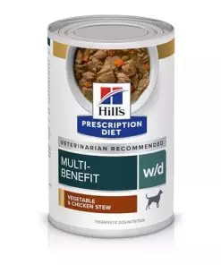 Hill’s Prescription Diet w/d Multi-Benefit Digestive/Weight/Glucose/Urinary Management Vegetable & Chicken Stew Wet Dog Food, Veterinary Diet, 12.5 Oz (Pack of 12)