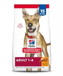 Hill’s Science Diet Adult 1-6, Adult 1-6 Premium Nutrition, Dry Dog Food, Chicken & Barley, 15 lb Bag