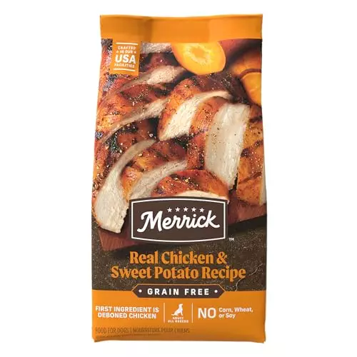 Merrick Premium Grain Free Dry Adult Dog Food, Wholesome And Natural Kibble With Real Chicken And Sweet Potato – 22.0 lb. Bag