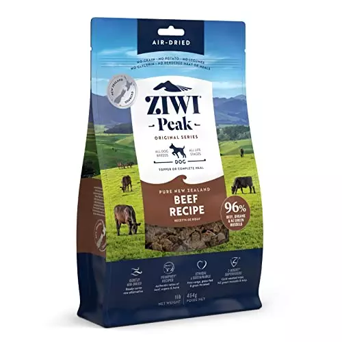 ZIWI Peak Air-Dried Dog Food – All Natural, High Protein, Grain Free and Limited Ingredient with Superfoods (Beef, 1.0 lb)