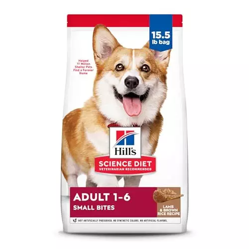 Hill’s Science Diet Adult 1-6, Adult 1-6 Premium Nutrition, Small Kibble, Dry Dog Food, Lamb & Brown Rice, 15.5 lb Bag