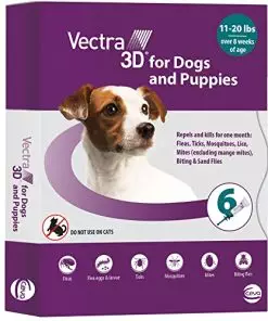 Vectra 3D for Dogs Flea, Tick & Mosquito Treatment & Prevention for Small Dogs (11 – 20 lbs) , 6 month supply