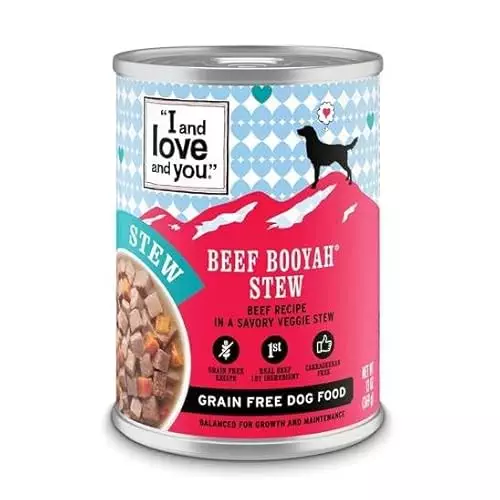 I AND LOVE AND YOU” Naked Essentials Wet Dog Food – Grain Free and Canned, Beef, 13-Ounce