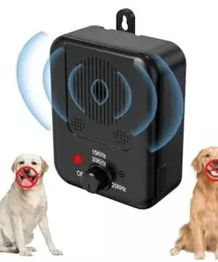 EUOTEO Anti Barking Device, Auto Dog Barking Control Devices with 3 Modes, Waterproof Dog Bark Deterrent Box, Rechargeable Ultrasonic for Indoor & Outdoor 001