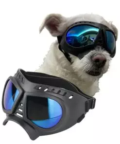 LEILA’S CHOICE Dog Sunglasses Small Breed Dog Goggles for Large Dogs Dog Sunglasses Dog Goggles (Small Blue)