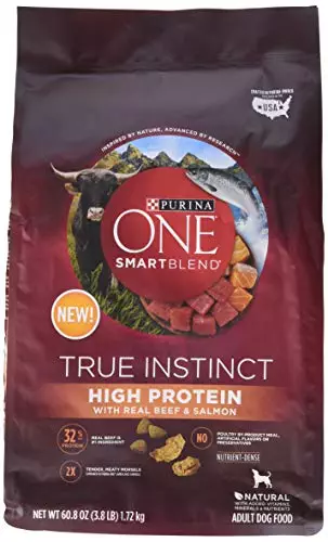 Purina ONE Natural, High Protein Dry Dog Food, SmartBlend True Instinct With Real Beef & Salmon, 3.8 lb