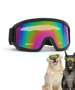 Dog Goggles Medium Large Breed, Dog Sunglasses with Adjustable Straps and Soft Sponge Pad,UV Protection, Windproof, Dustproof and Snowproof.