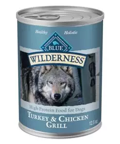 Blue Buffalo Wilderness Adult Wet Dog Food, High-Protein & Grain-Free, Made with Natural Ingredients, Turkey & Chicken Grill, 12.5-oz. Cans (12 Count)