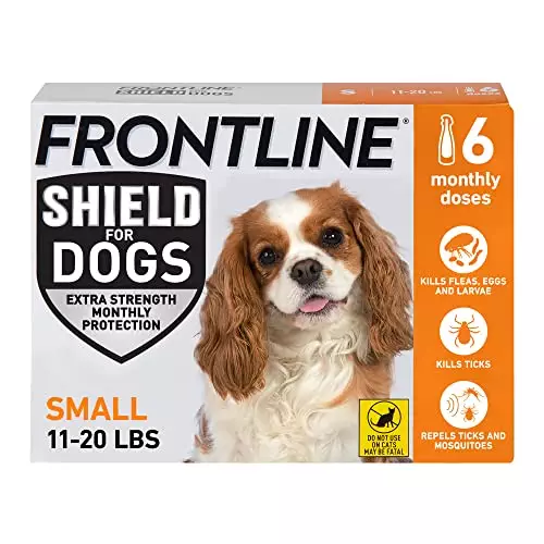 Frontline Shield Flea & Tick Treatment for Small Dogs 11-20 lbs. Count of 6