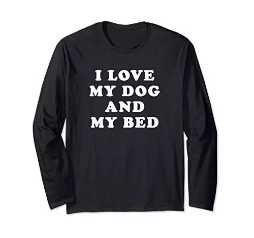 Fifth Sun I Love My Dog And My Bed White Text Long Sleeve T-Shirt