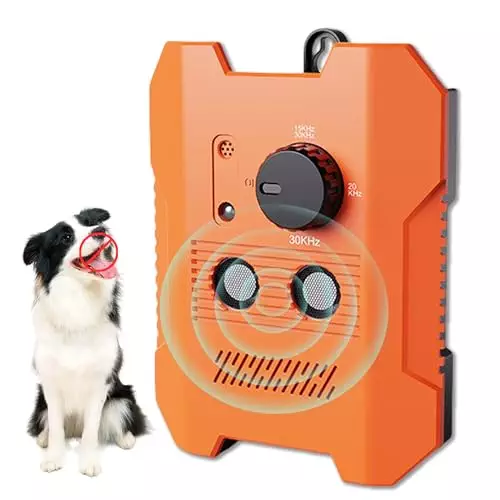 ciedaly Ultrasonic Dog Bark Deterrent, Bark Box Anti Barking with 3 Modes, Anti Barking Devices Device Stop Barking Dog Devices for Indoor Outdoor Rechargeable 50ft Range (orange)