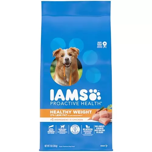 IAMS Proactive Health Healthy Weight Control Adult Dry Dog Food with Real Chicken, 7 lb. Bag