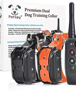 PetSpy M686 Premium Dog Training Shock Collar, 1100 Yards, Medium to Large Dogs, with Vibration, Electric Shock and Beep, Waterproof, Remote Trainer (Two Dogs)