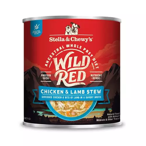 Stella & Chewy’s Wild Red Wet Dog Food Chicken & Lamb Stew High Protein Recipe, 10 Ounce (Pack of 6)