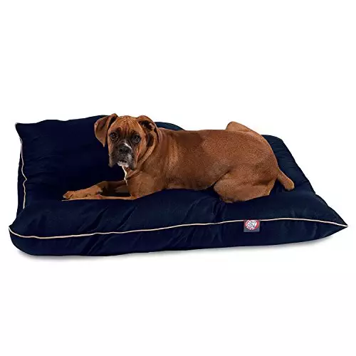 Majestic Pet Rectangle Large Dog Bed Washable – Non Slip Comfy Pet Bed – Dog Crate Bed Super Value Pillow Dog Bed – Dog Kennel Bed for Sleeping – Dog Bed Large Breed 46 x 35 Inch – Solid Blue