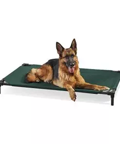 COOLAROO Cooling Elevated Dog Bed PRO, Standard, Fits in 48In Crate, Easy Assembly Frame, Brunswick Green.