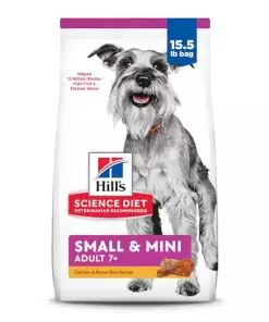 Hill’s Science Diet Small & Mini, Senior Adult 7+, Small & Mini Breeds Senior Premium Nutrition, Dry Dog Food, Chicken, Brown Rice, & Barley, 15.5 lb Bag