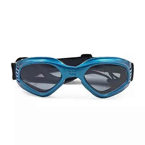 Small Dog Goggles Sun’ UV Protection Puppy Goggles Windproof Small Pet Sunglasses for Eyes Protection (Blue)