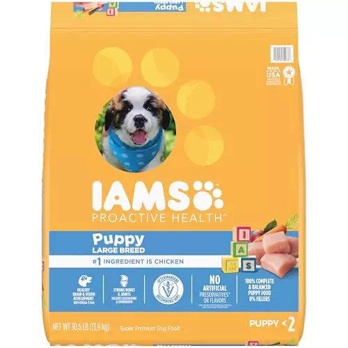 IAMS Proactive Health Smart Puppy Large Breed Dry Dog Food with Real Chicken, 30.6 lb. Bag