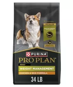 Purina Pro Plan Weight Management Dog Food With Probiotics for Dogs, Chicken & Rice Formula – 34 lb. Bag