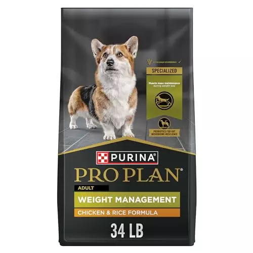 Purina Pro Plan Weight Management Dog Food With Probiotics for Dogs, Chicken & Rice Formula – 34 lb. Bag