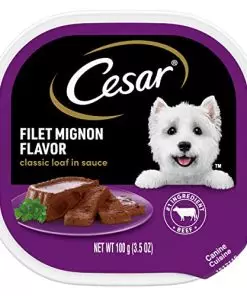 CESAR Wet Dog Food Classic Loaf in Sauce Filet Mignon Flavor, (24) 3.5 oz. Easy Peel Trays