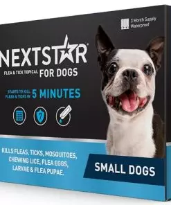 NEXTSTAR Flea and Tick Prevention for Dogs, Repellent, and Control, Fast Acting Waterproof Topical Drops for Small Dogs, 3 Monthly Doses