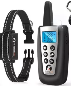 PaiPaitek 2 in 1 Dog Bark Collar and Training Collar – Smart Bark and Shock Collar Combo, Automatic Bark Collar for Large Dog with Remote 3300ft Range & Waterproof