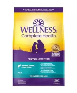 Wellness Complete Health Dry Dog Food with Grains, Natural Ingredients, Made in USA with Real Meat, All Breeds, For Adult Dogs (Whitefish & Sweet Potato, 15-Pound Bag)