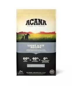 ACANA Adult Dry Dog Food, Light & Fit Recipe, Grain Free Dog Food, 25lb