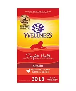 Wellness Complete Health Senior Dry Dog Food with Grains, Natural Ingredients, Made in USA with Real Meat, All Breeds (Chicken & Barley, 30-Pound Bag)