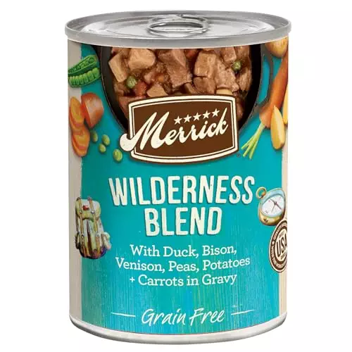 Merrick Grain Free Wet Dog Food Wilderness Blend – (Pack of 12) 12.7 oz. Cans