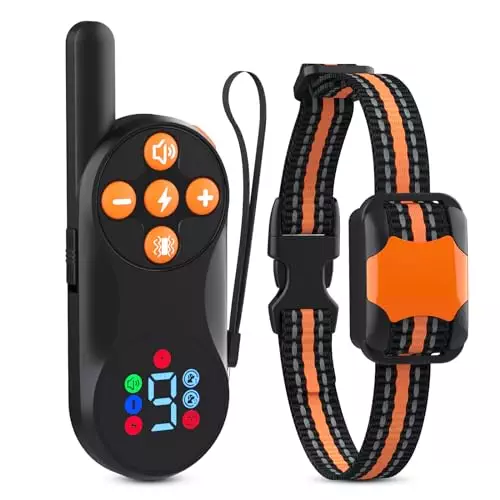 Dog Training Collar with Remote, Type-C Rechargeable Shock Collar, 1000FT Electric Collar for Dogs Training with 3 Modes, Safety Lock,IPX7 Waterproof