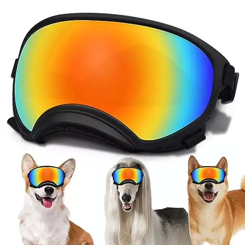 Small Dog Sunglasses with Adjustable Strap UV Protection, Winproof Dog Puppy Sunglasses, Suitable for Small Dog Pet Glasses, Dogs Eyes Protection，Soft Dog Goggles