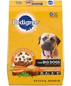 Pedigree for Big Dogs Adult Complete Nutrition Large Breed Dry Dog Food Roasted Chicken, Rice & Vegetable Flavor Dog Kibble, 40 lb. Bag