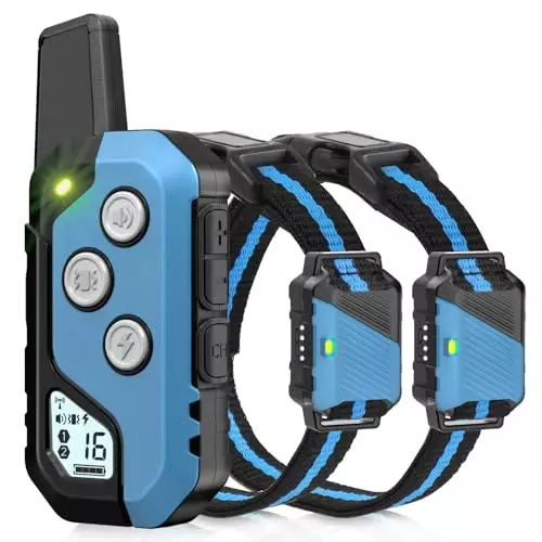 Snsng Dog Shock Collar with Remote Control, Dog Training Collar for 2 Dogs, Waterproof Dog Training Collar with Remote, 3 Training Modes, Rechargeable Electric Training Collar Breed