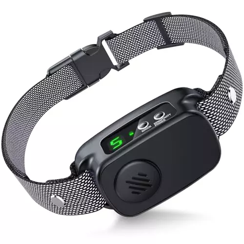 Dog Bark Collar, Smart Bark Collar for Large Medium Dogs with 5 Adjustable Sensitivity, Automatic Anti Barking Collar with Beep Shock Mode No Bark Collar (Matte Black)