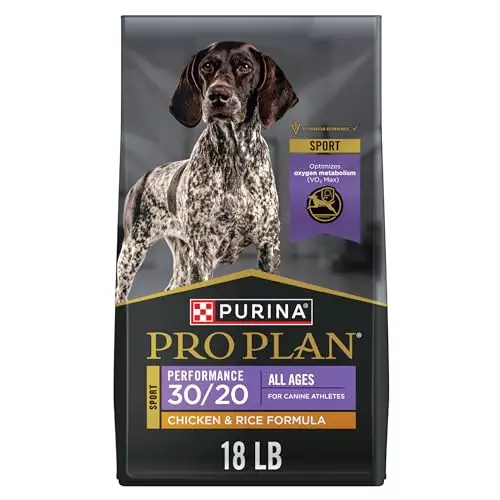 Purina Pro Plan High Calorie, High Protein Dry Dog Food, 30/20 Chicken & Rice Formula – 18 lb. Bag