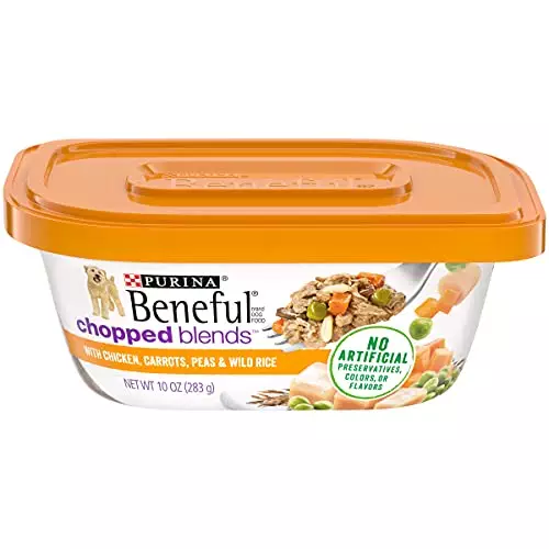 Purina Beneful Wet Dog Food, Chopped Blends With Chicken – 10 oz. Tubs (Pack of 8)