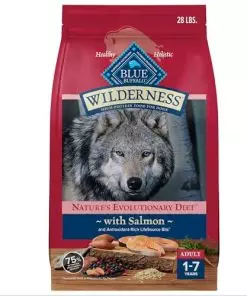 Blue Buffalo Wilderness Natural High-Protein Dry Food for Adult Dogs, Salmon Recipe, 28-lb. Bag