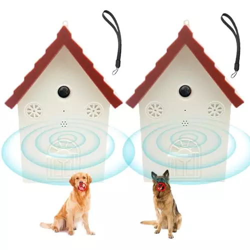 Dog Bark Deterrent Devices,Anti Barking Device,Upgraded 50FT Dog Barking Control Devices with 4 Adjustable Modes,Ultrasonic Barking Dog Silencer for Dog Outdoor (2Pcs)