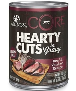 Wellness CORE Hearty Cuts Natural Wet Grain Free Canned Dog Food, Beef & Venison, 12.5-Ounce Can (Pack of 12)