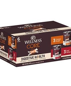 Wellness CORE Digestive Health Chicken & Beef Pate Variety Pack Grain Free Wet Dog Food, 13 Ounce Can (Pack of 6)