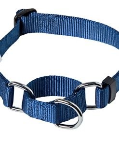 Blueberry Pet Essentials Martingale Safety Training Dog Collar, True Navy, Medium, Heavy Duty Nylon Adjustable Collars for Dogs