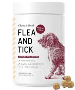 Chewable Flea and Tick Prevention for Dogs – 180 Delicious Soft Chews for Small and Large Dogs – Gluten, GMO, and Corn Free, Made in The USA